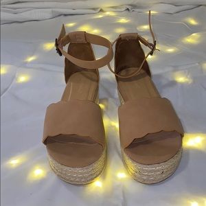 Tan espadrille wedges